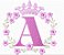 Matriz Bordado Alfabeto Feminino Com Coroa E Florzinhas - Imagem 1