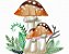 Matriz Bordado Cogumelos No Jardim Rippled - Imagem 3
