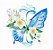 Matriz Bordado Borboleta Com Flores Delicadas Rippled - Imagem 7