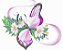 Matriz Bordado Borboleta Com Flores Delicadas Rippled - Imagem 2
