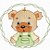 Matriz Bordado Ursinho Na Moldura Para Fralda E Quadrinho - Imagem 1