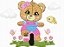 Matriz Bordado Linda Ursinha Brincando No Jardim Para Fralda - Imagem 2