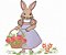 Matriz Bordado Páscoa Coelhinho No Jardim Com Flores - Imagem 1