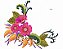 Matriz Bordado Cantos Com Flores Coloridos Guardanapo - Imagem 6