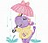 Matriz Bordado Lindos Bichinhos Na Chuva Para Fralda - Imagem 7