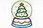 Matriz Bordado Natal Aplique Globo De Neve - Imagem 1