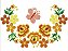Matriz Bordado Ponto Cruz Barrado Floral - Imagem 1