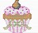 Matriz Bordado Ponto Cruz Cupcake - Imagem 2
