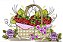 Matriz Bordado Pano De Prato Frutas E Flores - Imagem 1