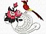 Matriz Bordado Richelieu Rosas E Pássaros - Imagem 1