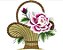Matriz Bordado Conjunto Cesta De Flores E Frutas - Imagem 2