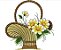 Matriz Bordado Conjunto Cesta De Flores E Frutas - Imagem 3