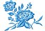 Matriz Bordado Floral Azul - Imagem 4