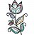 Matriz Bordado Floral Colorido Contorno - Imagem 2