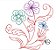 Matriz Bordado Floral Contorno Delicado - Imagem 1