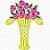 Matriz Bordado Flores No Vaso - Imagem 6
