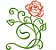 Matriz Bordado Rosas Contorno - Imagem 1