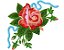 Matriz Bordado Rosas E Folhas - Imagem 1