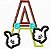 Matriz Bordado Alfabeto Aplique Mão Do Mickey - Imagem 1