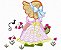 Matriz Bordado Sunbonnets Com Flores  Riplled - Imagem 6