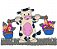 Matriz Bordado Animais Com Cesto De Flores - Imagem 1