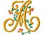Matriz Bordado Alfabeto Floral 11 - Imagem 1