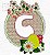 Matriz Bordado Alfabeto Moldura Floral Feliz - Imagem 3