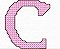 Matriz Bordado Alfabeto Ponto Cruz Plano Rosado - Imagem 3