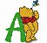 Matriz Bordado Alfabeto Ursinho Pooh Feliz - Imagem 1