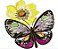 Matriz Bordado Borboleta Com Flores - Imagem 1