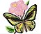 Matriz Bordado Borboleta Com Flores - Imagem 2