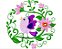 Matriz Bordado Pássaros  Moldura De Flores - Imagem 1