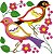 Matriz Bordado Casal De Passarinhos Com Flores - Imagem 7