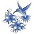 Matriz Bordado Lindo Beija-flor Azul - Imagem 9