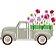 Matriz Bordado Caminhonete Com Flores - Imagem 2