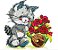 Matriz Bordado Gatinho Florista - Imagem 1