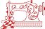 Matriz Bordado Maquina Costura Vintage Redwork - Imagem 3