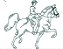 Matriz Bordado Cavalos Redwork - Imagem 3