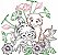 Matriz Bordado Lindo Gato Colorwork - Imagem 1