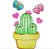 Matriz Bordado Cactus E Flores Felizes - Imagem 1