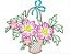 Matriz Bordado Vaso Com Flores Contorno - Imagem 7