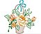 Matriz Bordado Vaso Com Flores Contorno - Imagem 5