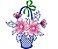 Matriz Bordado Vaso Com Flores Contorno - Imagem 9