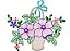 Matriz Bordado Vaso Com Flores Contorno - Imagem 2