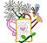 Matriz Bordado Aplique Regador Com Flores Alegre - Imagem 1