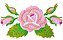 Matriz Bordado Rosas Com Botão - Imagem 2