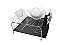 Escorredor de Louças Retangular Aço Cromado com Bandeja e Porta Talheres Preto Stolf - Imagem 2