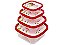 Jogo Potes Plástico com 4 peças Quadrado Decoração Frutas Jaguar - Imagem 1