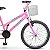 Bicicleta Aro 20 Dks Infantil Menina Criança Mtb Com Cesta - Rosa Claro - Imagem 4