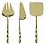CONJUNTO 3 FACAS PARA QUEIJO DOURADAS - Imagem 1